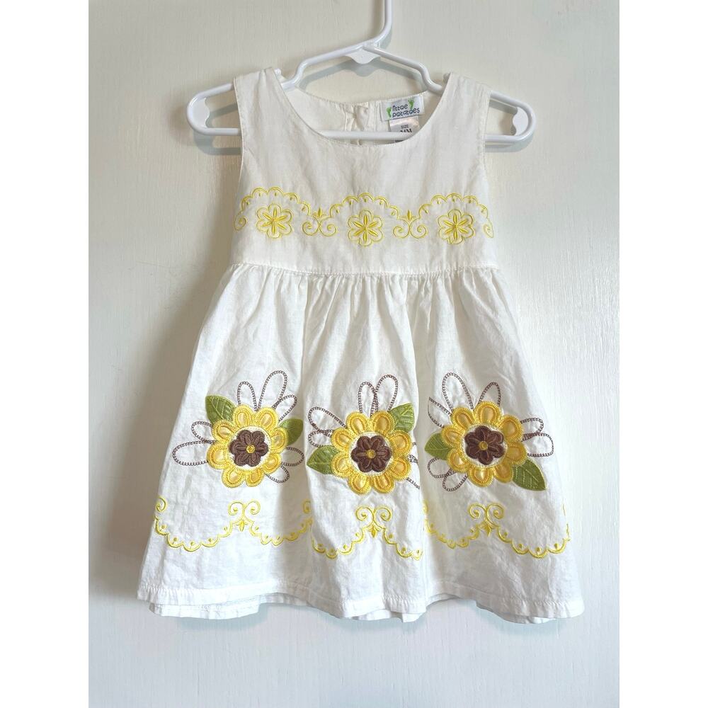 Littoe Potatoes white embroidered dress sleeveless sundress cotton. Size 24 mo.